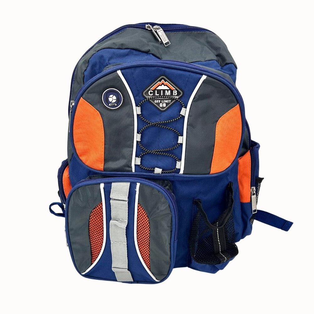 Climb Mtn Terrain Off Limit 68 Blue Orange Backpck Multi Pkts Hike Travel School
